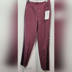 Athleta Endless Satin Side Stripe Pant *Burgundy* NWT